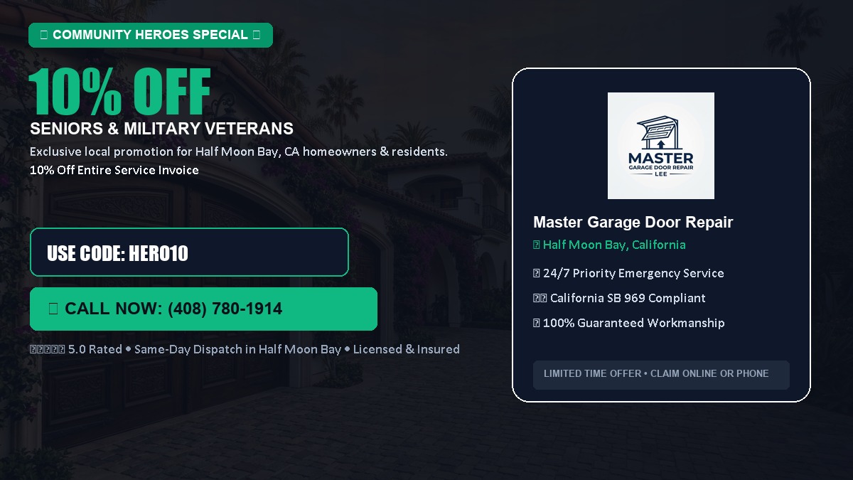 10% OFF Senior Citizens (65+) & Military / Veteran Community Discount in Half Moon Bay, CA